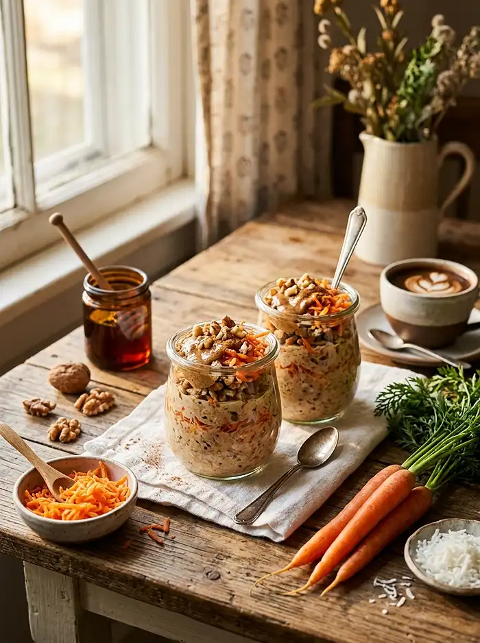 Gluten-Free Carrot Cake Overnight Oats 4 meal prep breakfast