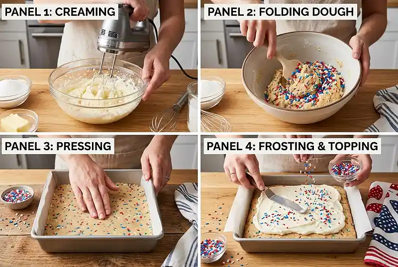 Patriotic Sprinkle Sugar Cookie Bars 3 patriotic dessert