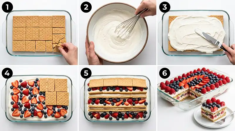Gluten-Free Red White and Blue Icebox Cake 3 patriotic dessert