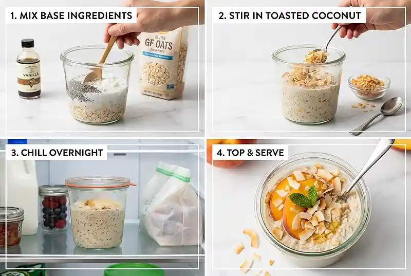 Gluten-Free Coconut Peach Overnight Oats 3 peach breakfast