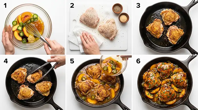 Gluten-Free Peach Jalapeño Chicken Thighs 3 peach jalapeno glaze