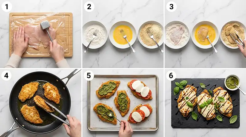 Gluten-Free Pesto Caprese Chicken Cutlets 3 pesto caprese chicken