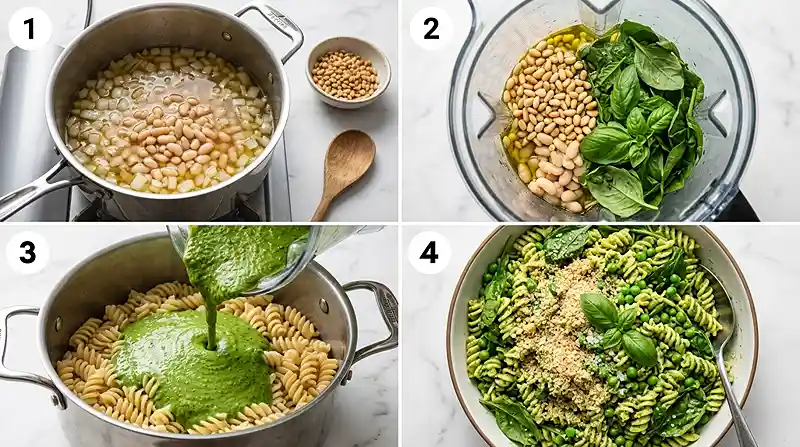 pesto white bean pasta salad