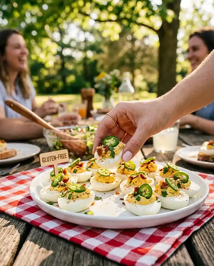 Gluten-Free Jalapeño Popper Deviled Eggs 4 picnic food