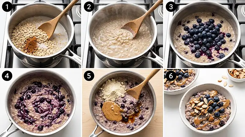 Blueberry Almond Butter Protein Oatmeal 3 protein oatmeal