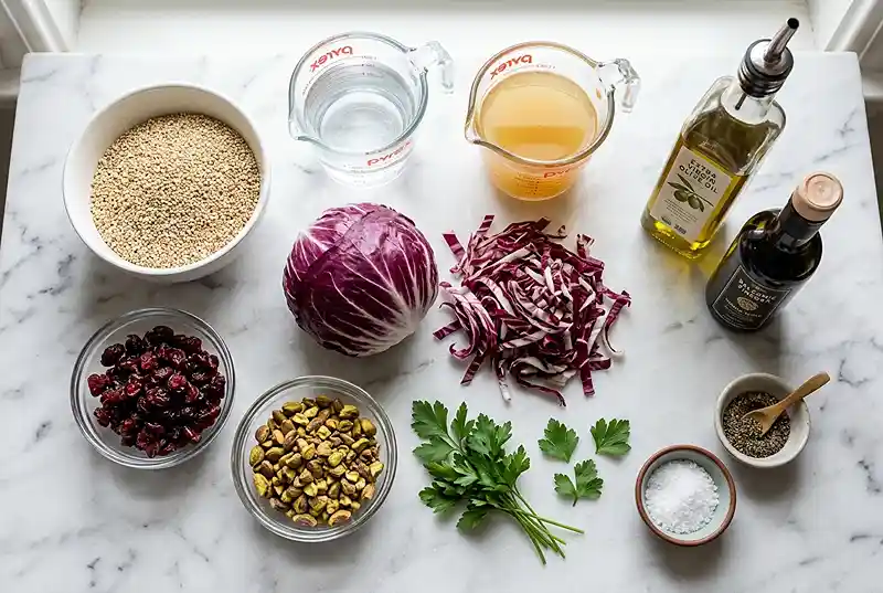 quinoa salad with cranberries and pistachios​