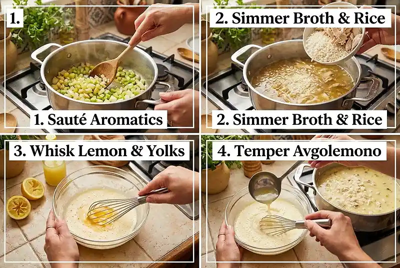 Gluten-Free Greek Lemon and Rice Soup 3 recipe for greek chicken rice and lemon soup