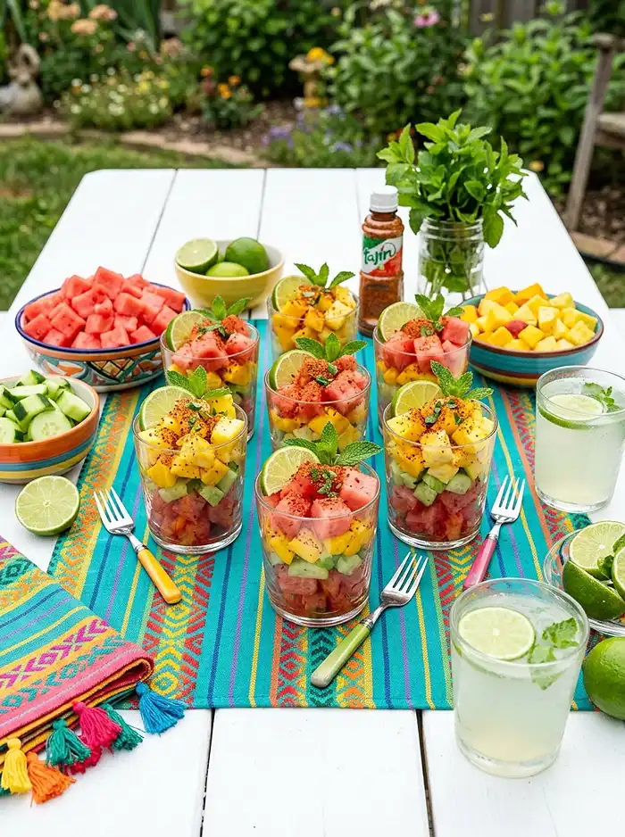 Watermelon Tajin Fruit Cups (Gluten-Free) 4 refreshing summer fruit