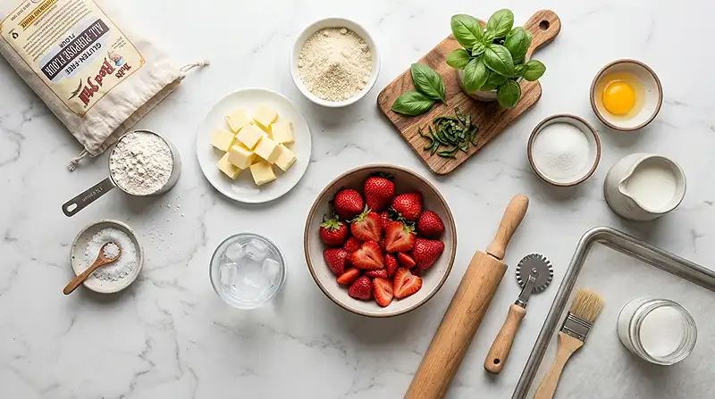 Gluten-Free Strawberry Basil Galette 2 rustic summer pie