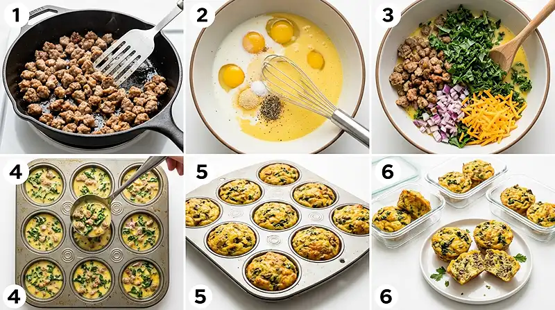 Sausage Kale Egg Muffin Meal Prep 3 sausage kale breakfast