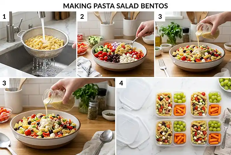 Gluten-Free Pasta Salad Bento Boxes 3 school lunch pasta salad
