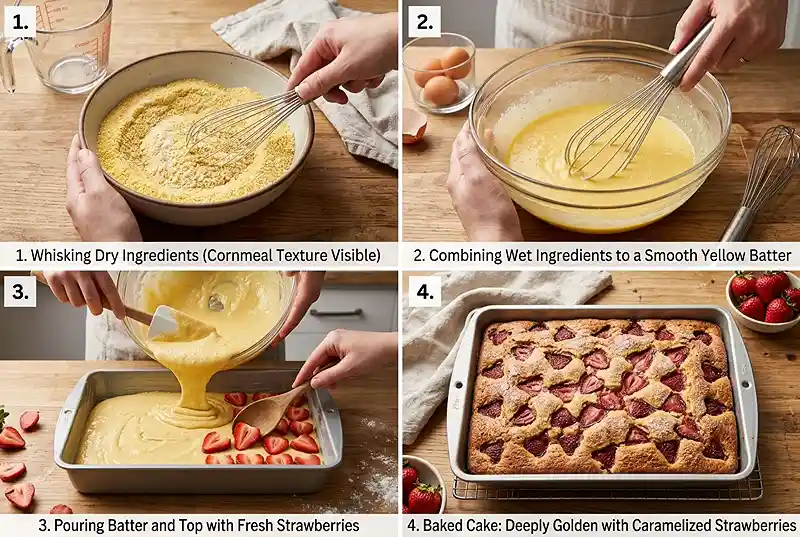 Gluten-Free Strawberry Cornmeal Cake 3 strawberry dessert