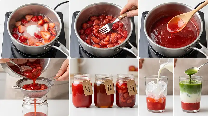 Strawberry Syrup for Matcha 3 strawberry syrup