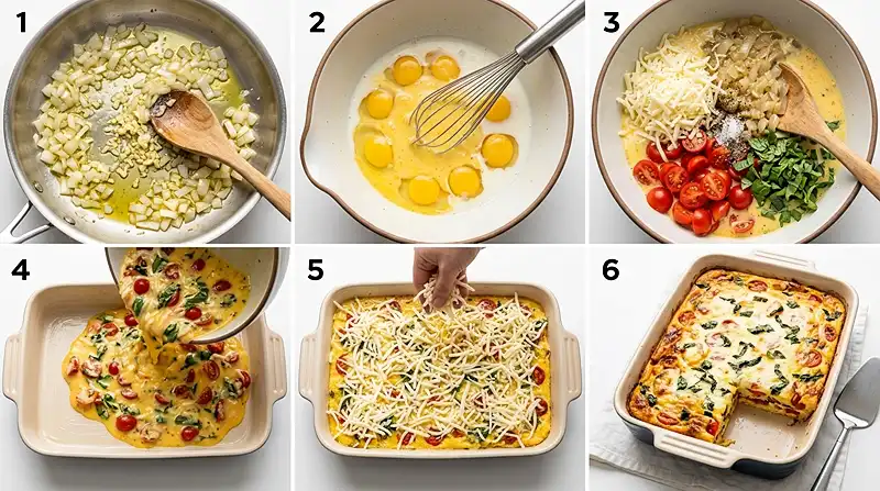 Gluten-Free Caprese Breakfast Casserole 3 summer brunch casserole