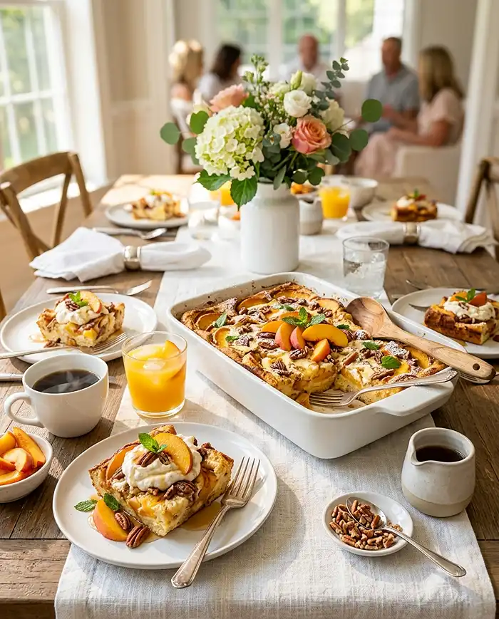 Peaches and Cream French Toast Bake 4 summer brunch