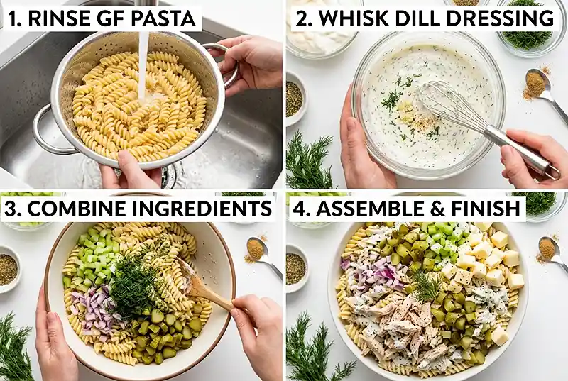 Gluten-Free Dill Pickle Chicken Pasta Salad 3 summer cold lunch