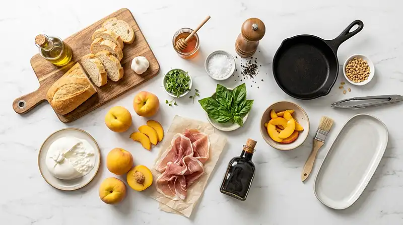 Gluten-Free Peach Burrata Crostini 2 summer entertaining