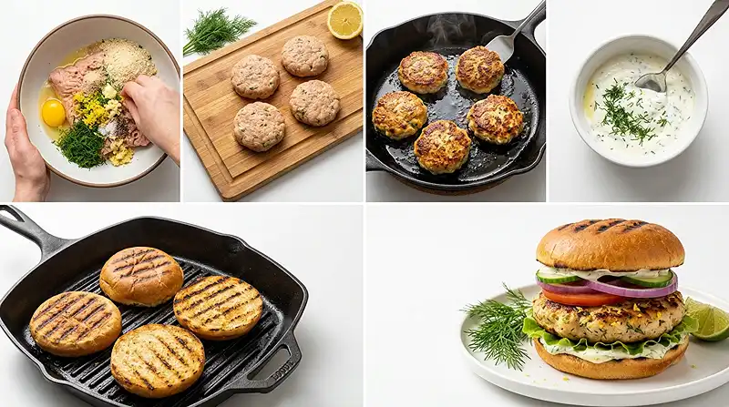 Gluten-Free Lemon Dill Chicken Burgers 3 summer grilling meal
