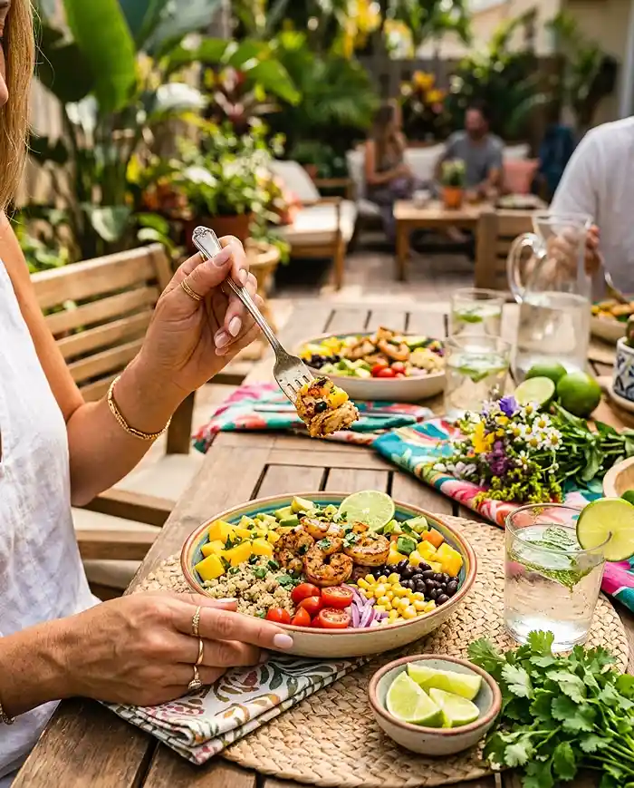 Cilantro Lime Shrimp Quinoa Bowls 4 summer seafood lunch