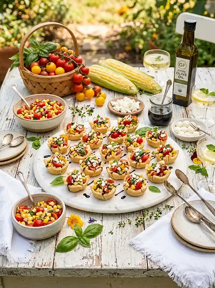 Gluten-Free Tomato Corn Bruschetta Cups 4 summer snack