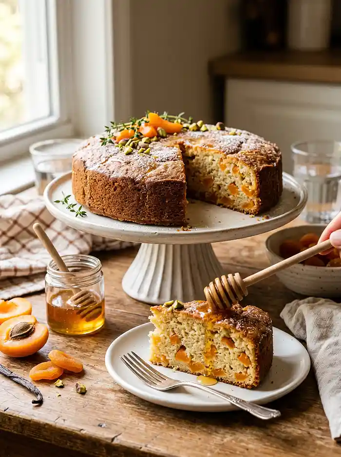 Gluten-Free Honey Vanilla Apricot Cake 4 tender summer cake