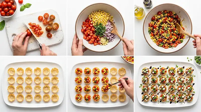 Gluten-Free Tomato Corn Bruschetta Cups 3 tomato corn appetizer