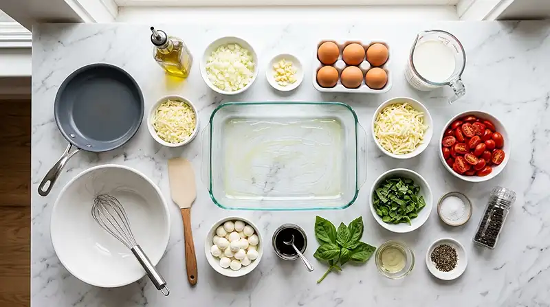 Gluten-Free Caprese Breakfast Casserole 2 tomato mozzarella breakfast