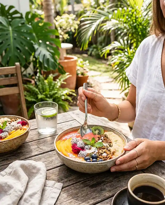 Mango Dragon Fruit Smoothie Bowl 4 tropical breakfast