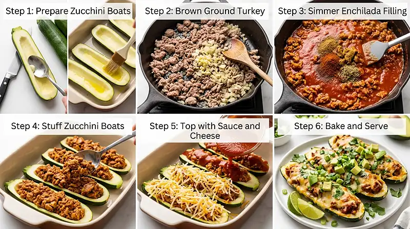 Gluten-Free Zucchini Turkey Enchilada Boats 3 turkey enchilada filling