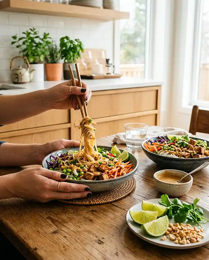 Gluten-Free Tofu Peanut Noodle Bowls 4 vegetarian protein meal prep