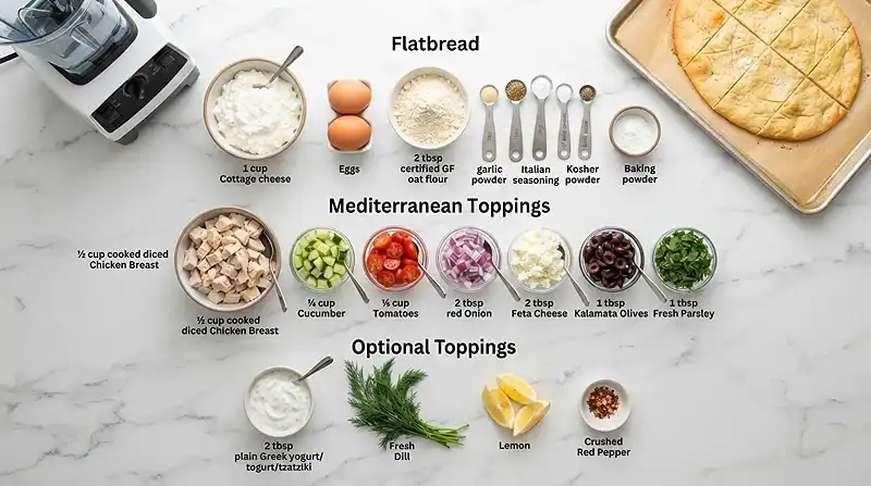 Mediterranean Cottage Cheese Flatbread 2 30g protein breakfast