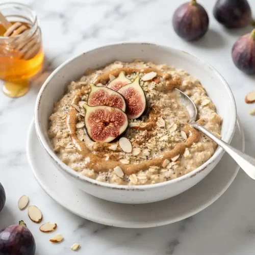 Almond Butter Fig Protein Oatmeal 5 Almond Butter Fig Protein Oatmeal