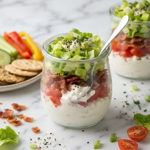 BLT Cottage Cheese Dip Cups 5 BLT Cottage Cheese Dip Cups
