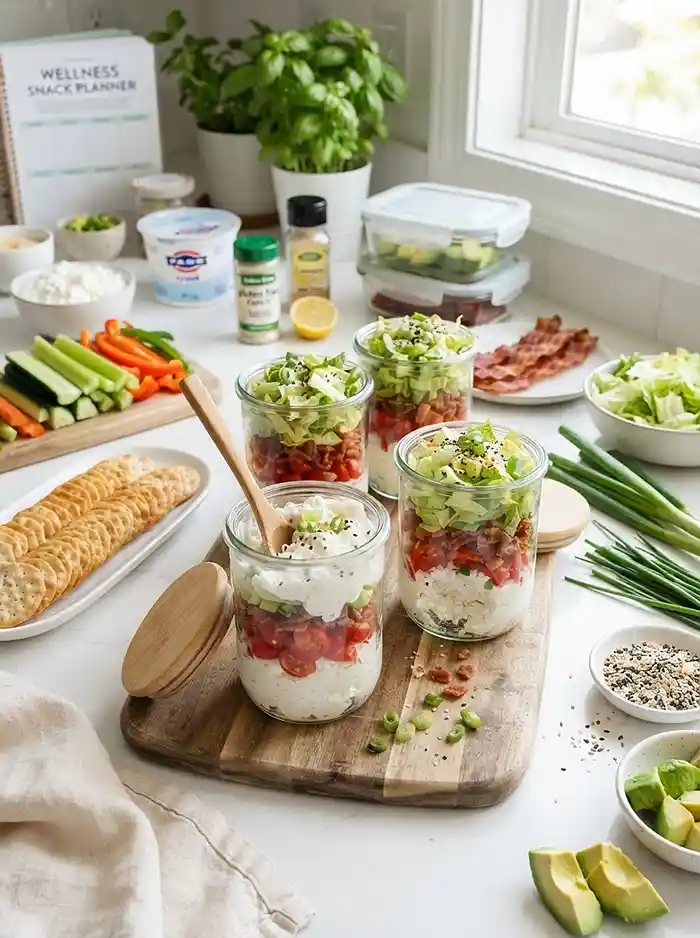BLT Cottage Cheese Dip Cups 4 BLT appetizer