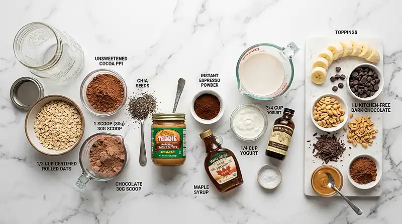 Mocha Peanut Butter Overnight Oats 2 Best 30g Protein Gluten-Free Mocha Peanut Butter Overnight Oats Recipe
