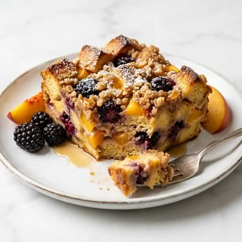 Blackberry Peach French Toast Casserole 5 Blackberry Peach French Toast Casserole