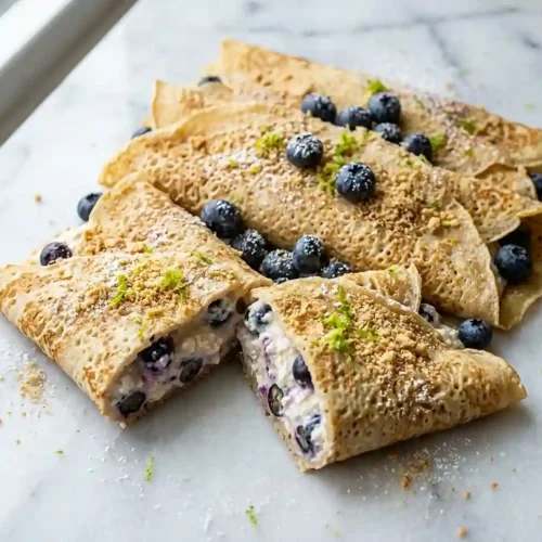 Blueberry Cheesecake Crepes with 30g Protein 5 Blueberry Cheesecake Crepes with 30g Protein