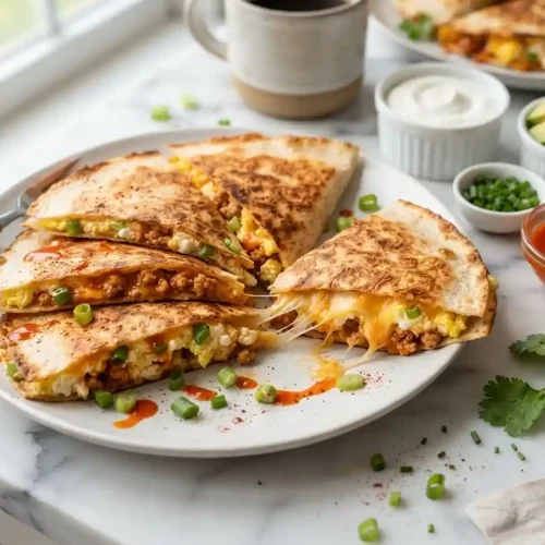 Buffalo Turkey Breakfast Quesadilla
