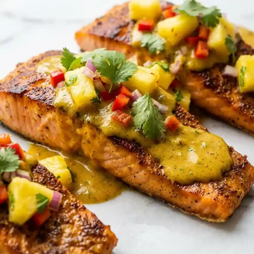 Coconut Curry Salmon with Pineapple Salsa 5 Coconut Curry Salmon with Pineapple Salsa