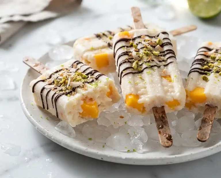 Coconut Mango Rice Pudding Pops