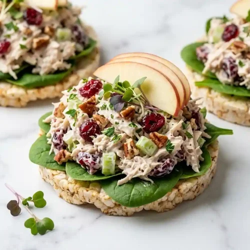 Cranberry Pecan Chicken Salad Rice Cakes