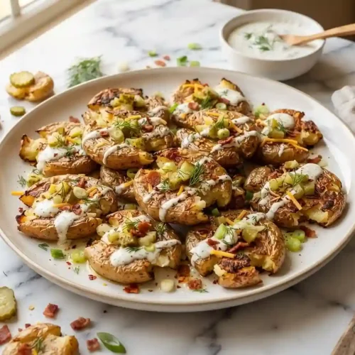 Crispy Smashed Pickle Potatoes 5 Crispy Smashed Pickle Potatoes