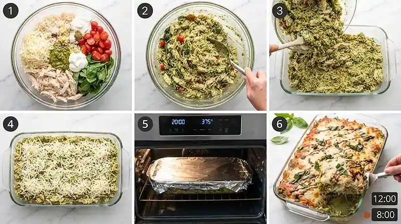 Pesto Chicken Mozzarella Rice Bake 3 Easy Gluten-Free Pesto Chicken Rice Bake