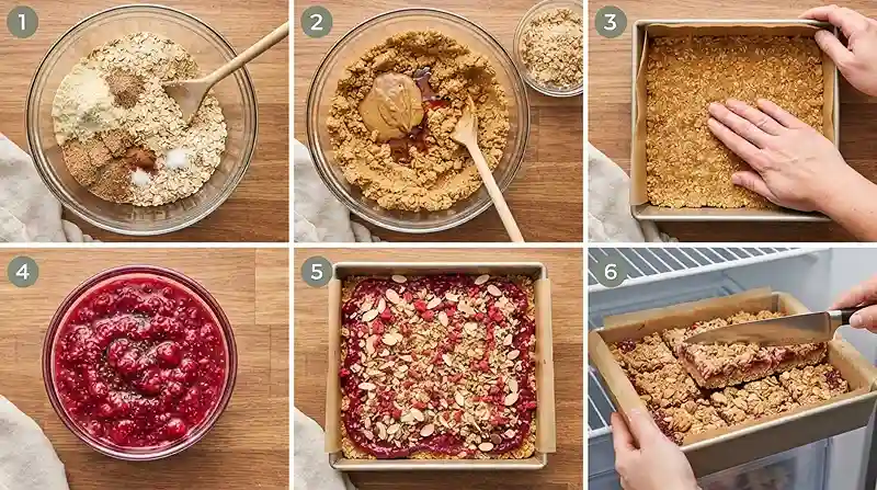 Raspberry Almond Freezer Oat Squares 3 Easy Gluten-Free Raspberry Almond Oat Bars
