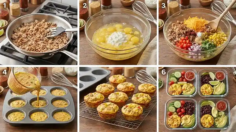 Southwest Turkey Egg Muffin Box 3 Easy High-Protein Southwest Turkey Egg Muffin Meal Prep