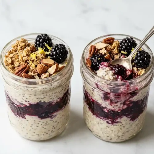 Gluten-Free Blackberry Cobbler Overnight Oats