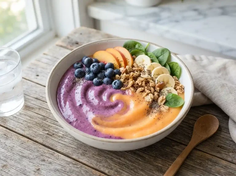 Gluten-Free Blueberry Peach Smoothie Bowl