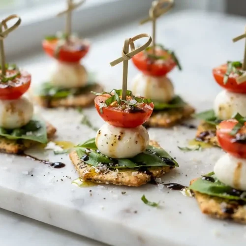 Gluten-Free Caprese Cracker Stack Bites 5 Gluten-Free Caprese Cracker Stack Bites