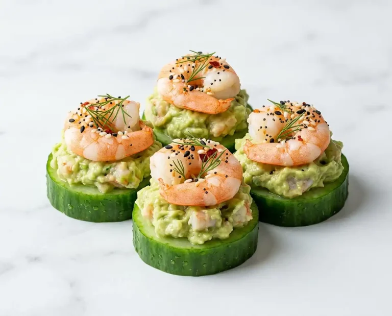 Gluten-Free Cucumber Avocado Shrimp Bites