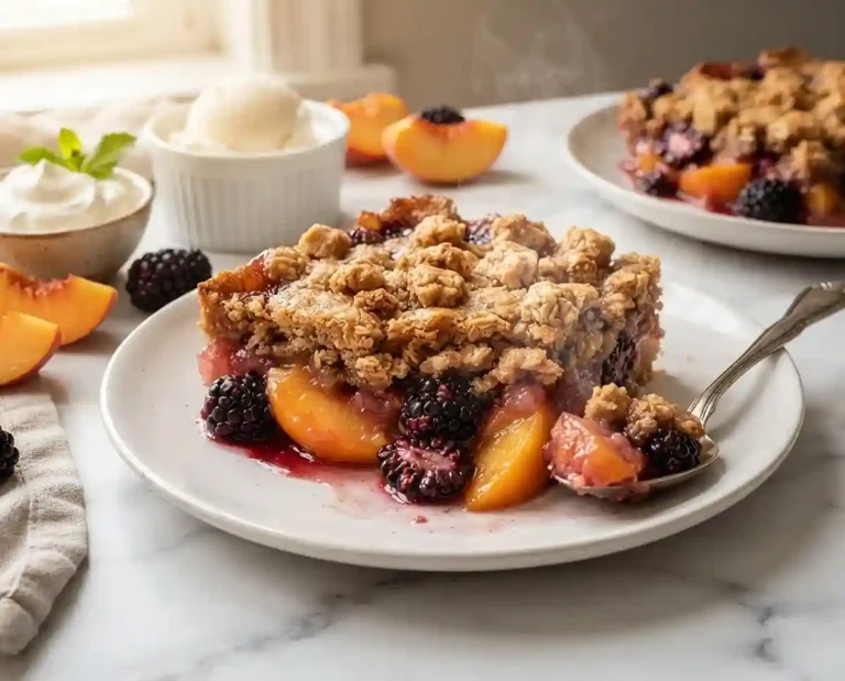 Gluten-Free Peach and Blackberry Crisp